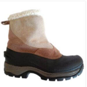 NEW Polar Edge Thermolite 2-tone Cozy Leather Boots Sherpa Trim Size 6 Snow Rain